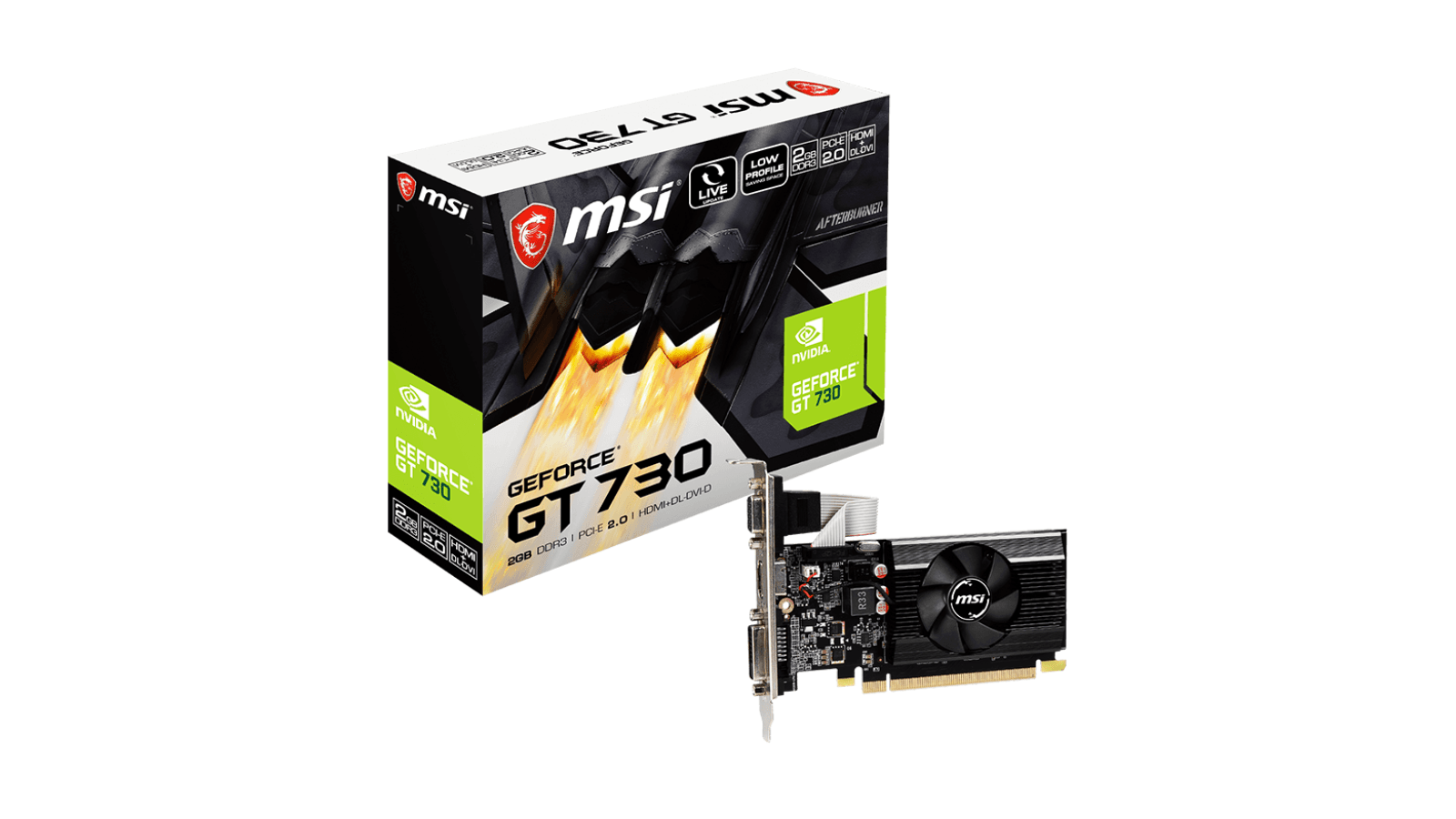 MSI nVidia GeForce GT 730 Low Profile 2GB GDDR3 64-bit grafička kartica ...