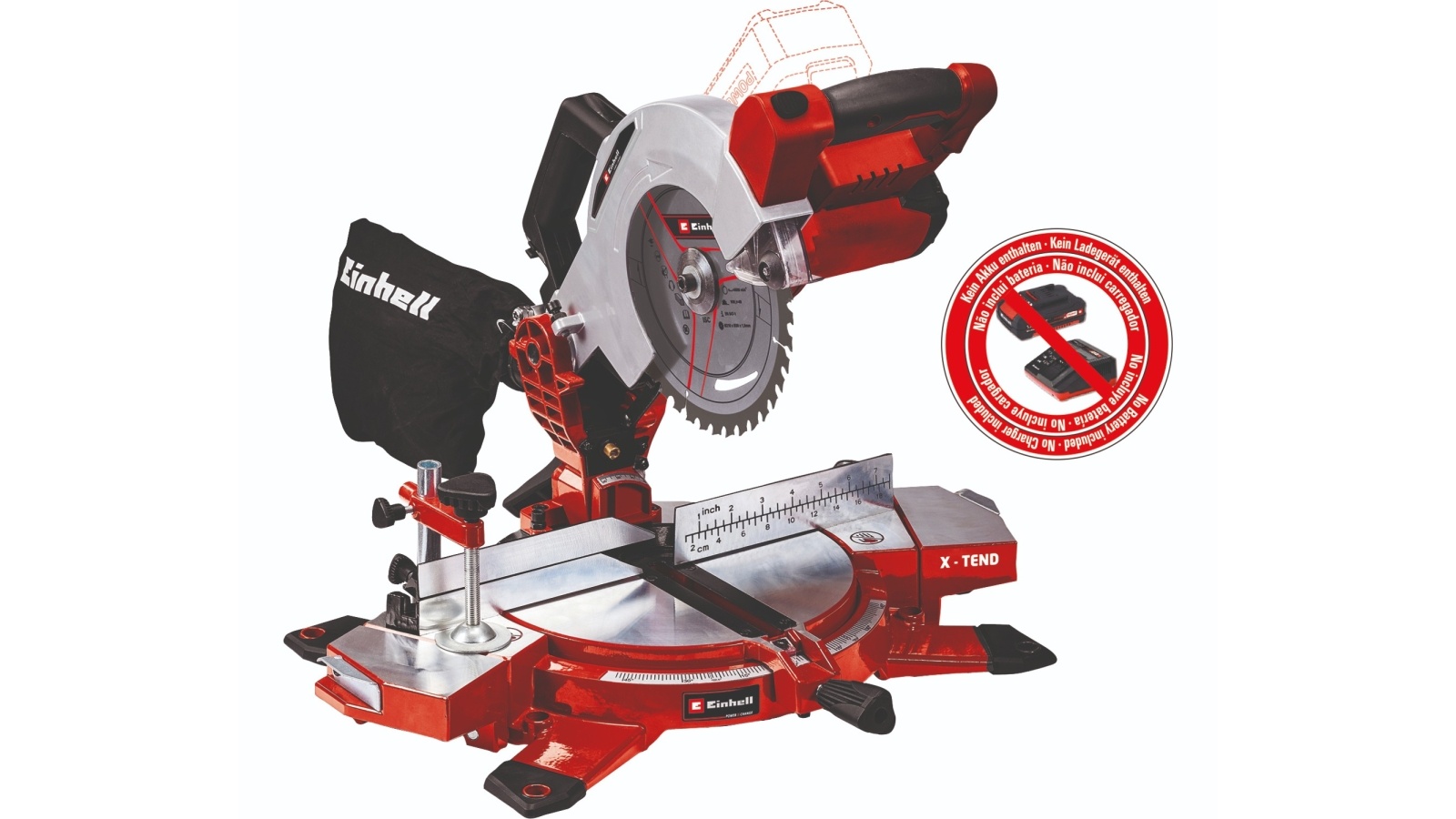 Einhell Scie à onglet coulissante sans fil TE-SM 36/10 L Li-Solo Power X-Change (36 V, lame 254
